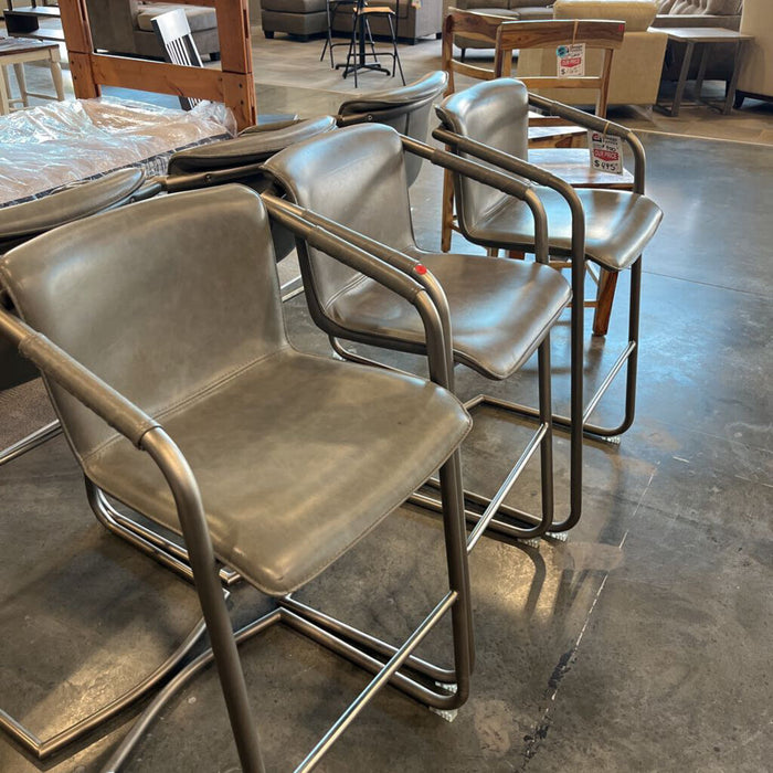 Set of 6 Gray Stools