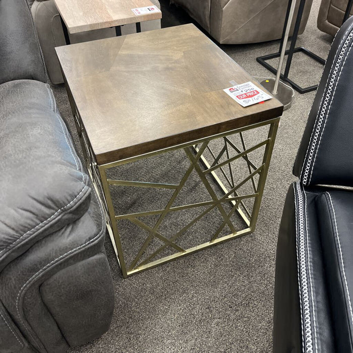 Gold Metal Base End Table