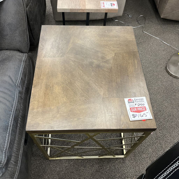 Gold Metal Base End Table