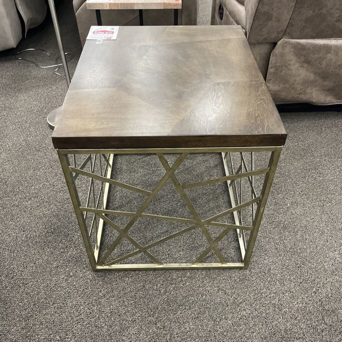 Gold Metal Base End Table