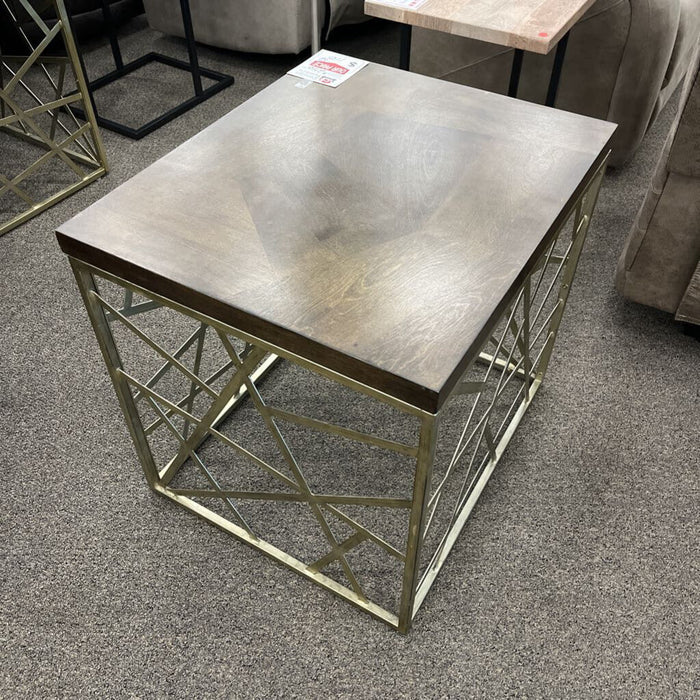 Gold Metal Base End Table