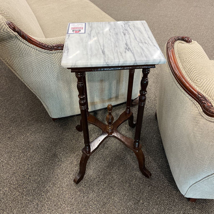 White Marble Top Plant Stand