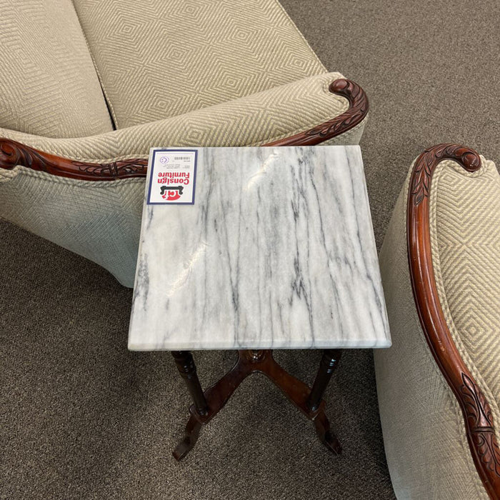 White Marble Top Plant Stand