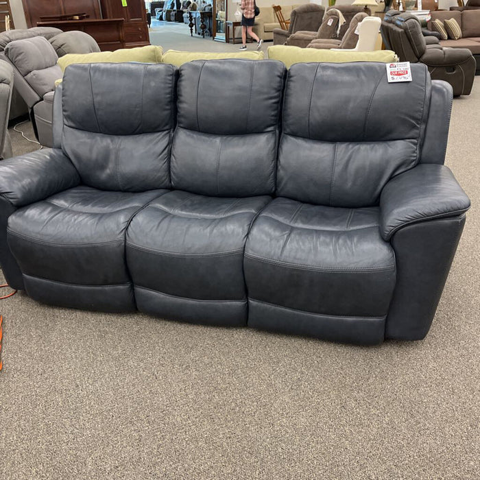 Navy Leather PwhL Sofa