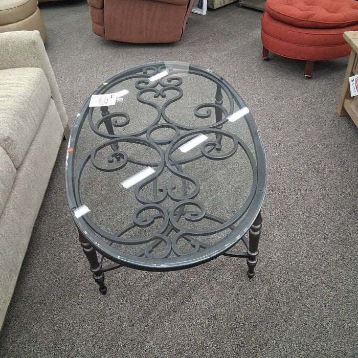 Glass Top Black Coffee Table