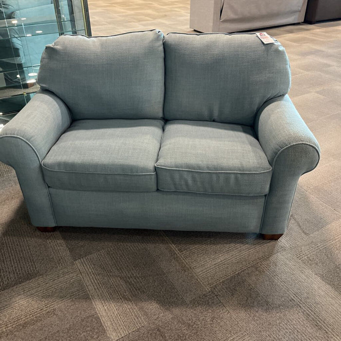 Blue Fabric Loveseat