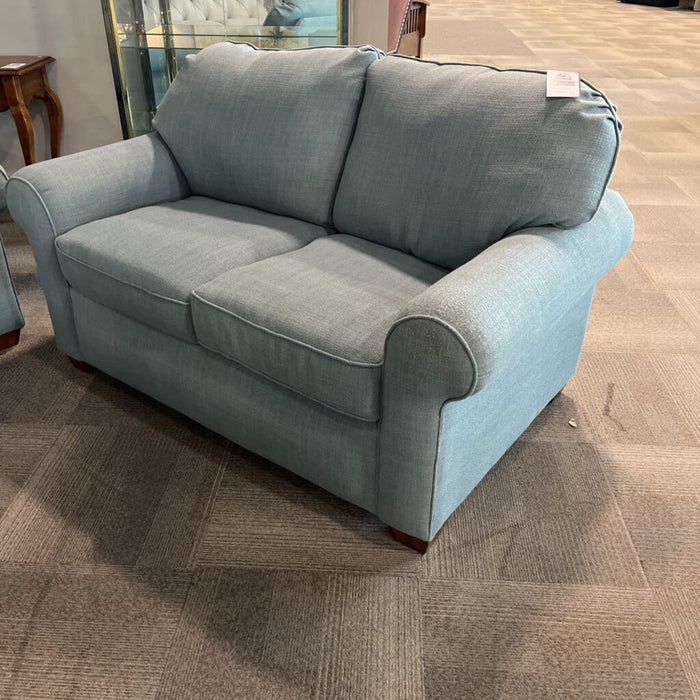 Blue Fabric Loveseat