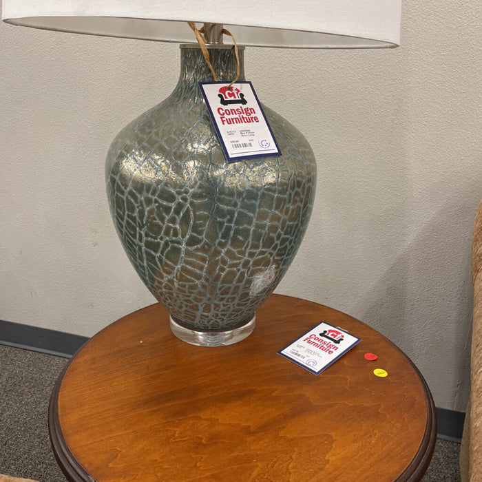 Blue Pattern Glass Lamp