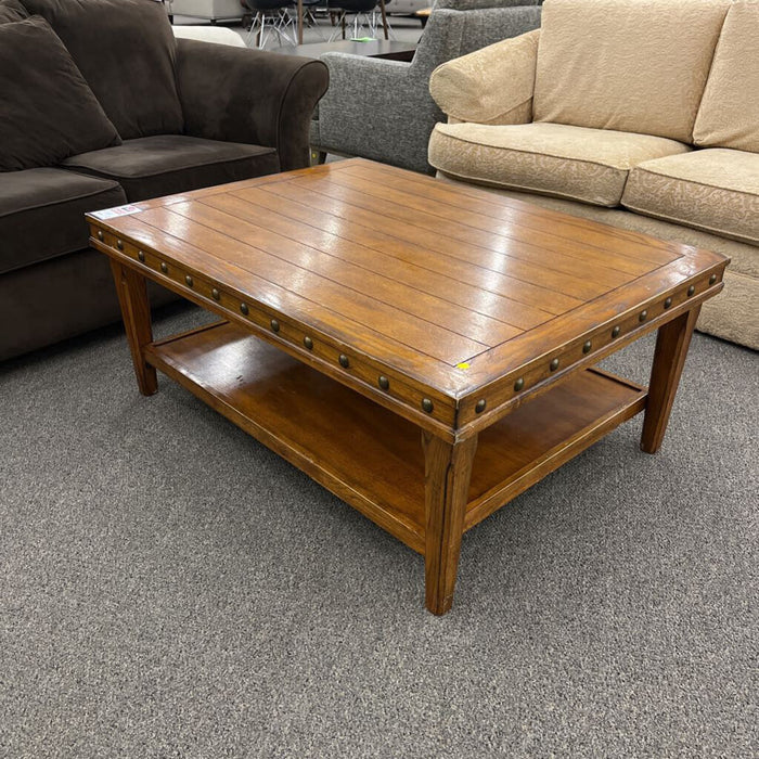Lg. Rustic Oak Coffee Table
