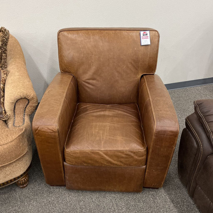 Brown Leather Pushback Recliner