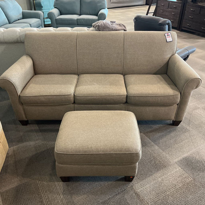 Beige Fabric Sofa w/ Ottoman
