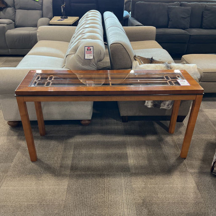 Maple Sofa Table w/ Glass Insert
