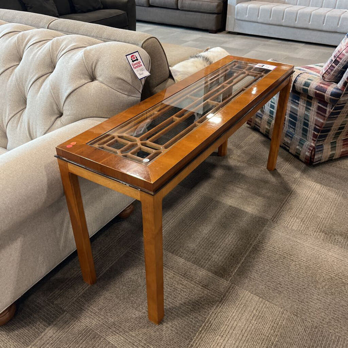 Maple Sofa Table w/ Glass Insert