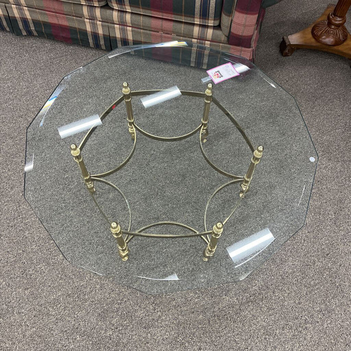 Gold & Glass Hexagon Coffee Table