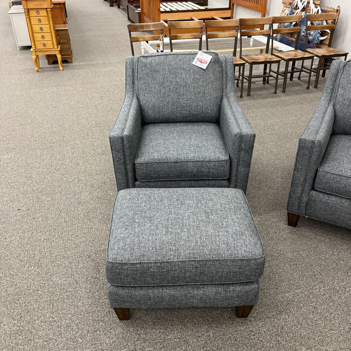"Finley" Ash Gray Chair w/ Ottoman