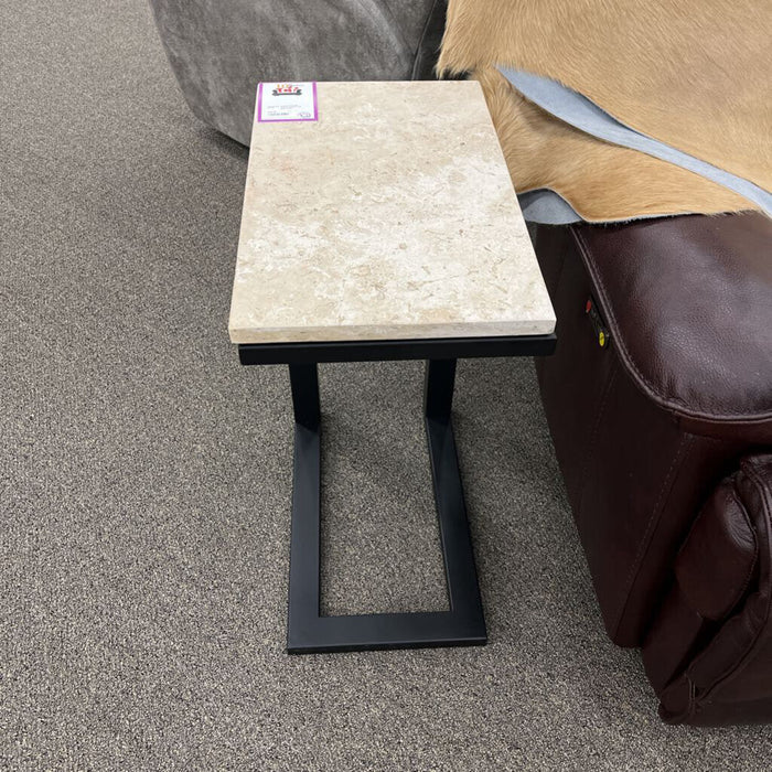 White Stone Top End Table