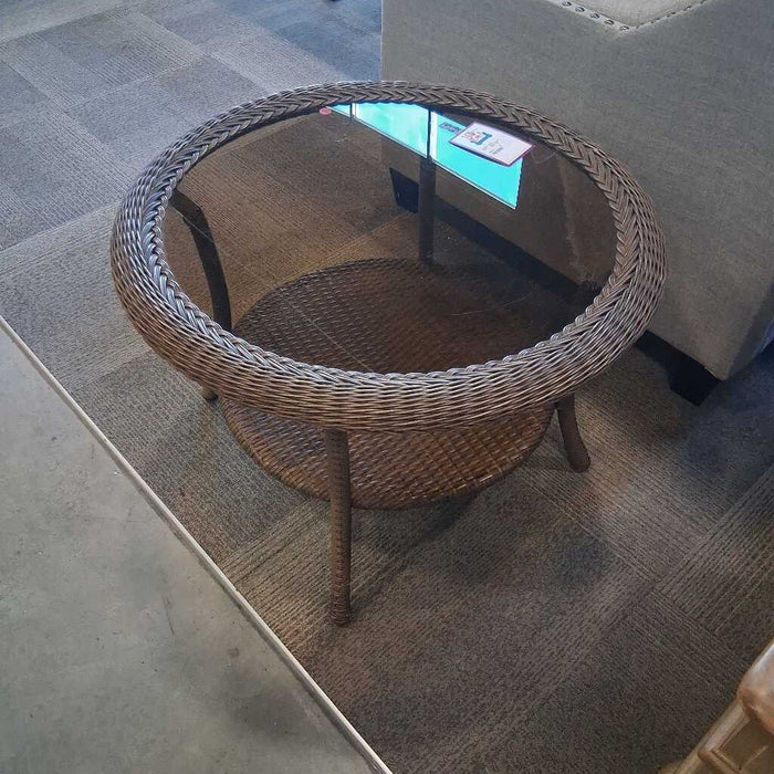 Brown Woven Patio Table