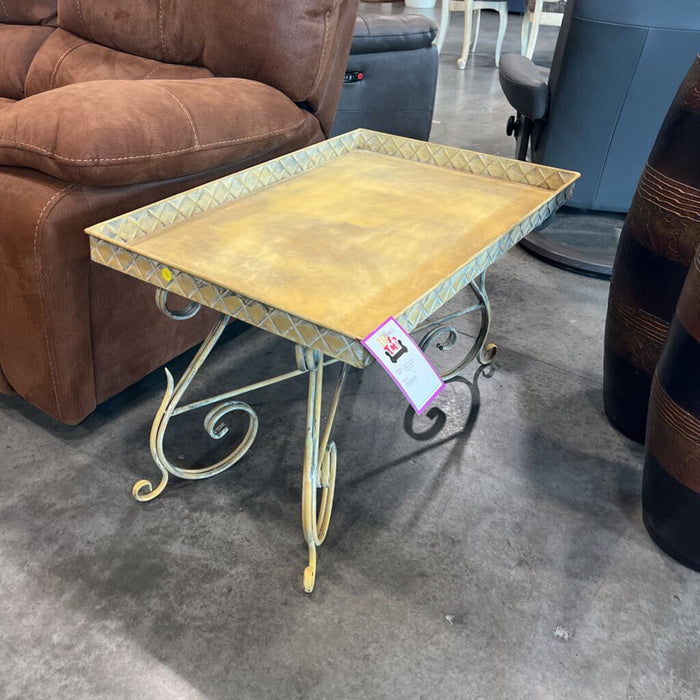 Yellow Metal Tray Table