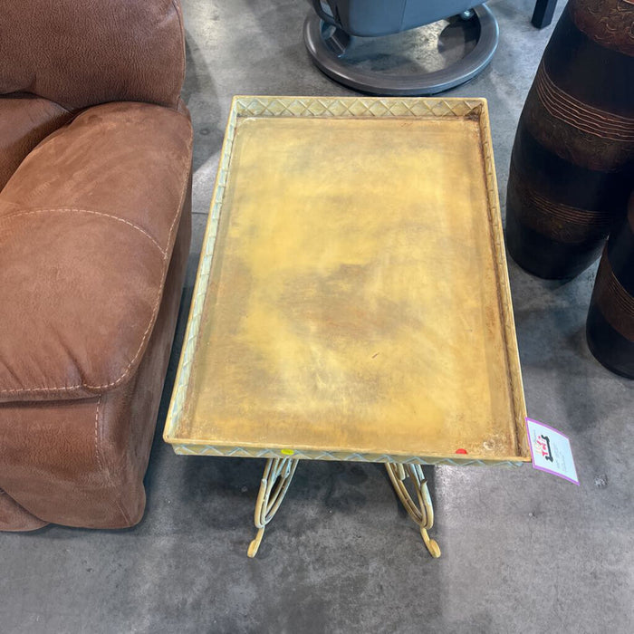 Yellow Metal Tray Table