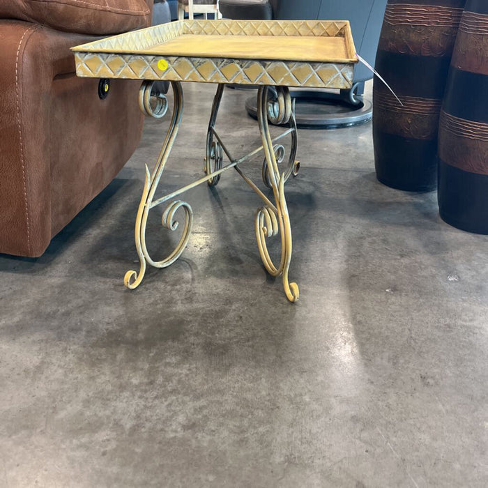 Yellow Metal Tray Table