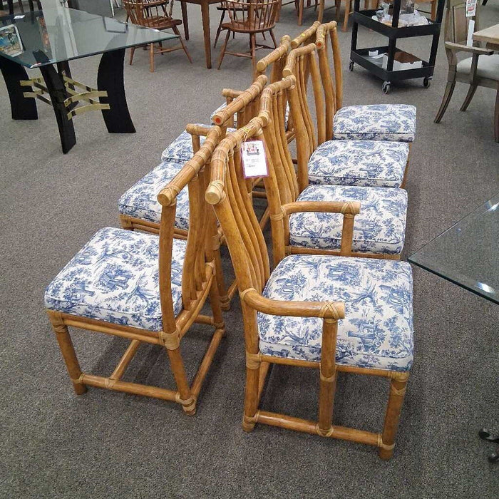 Set 8 Bamboo Dining Chairs