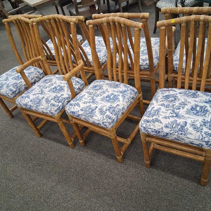 Set 8 Bamboo Dining Chairs