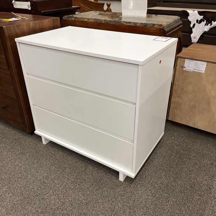 3 Drawer White Chest