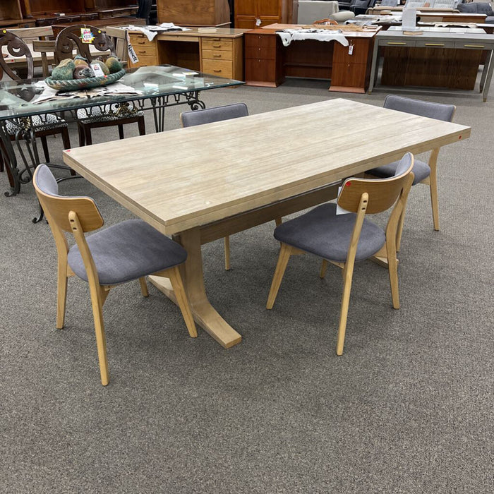 Natural Wood Table w/ 4 Chairs