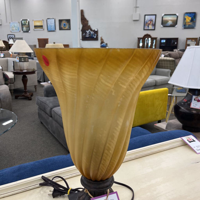 Amber Glass Torchiere Lamp
