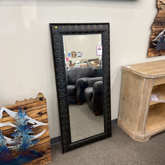 Tall Brown Metal Frame Mirror