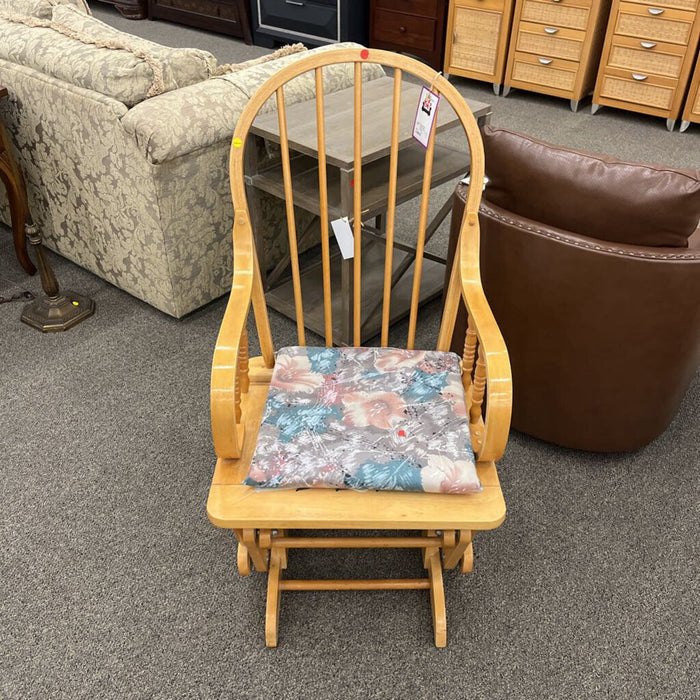 Pine Rocking Chair w/ Floral Cushion