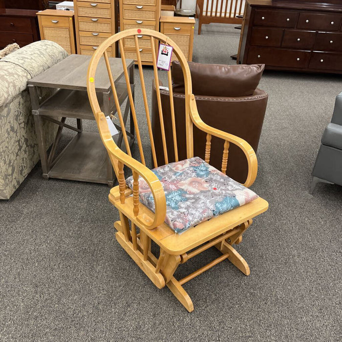 Pine Rocking Chair w/ Floral Cushion