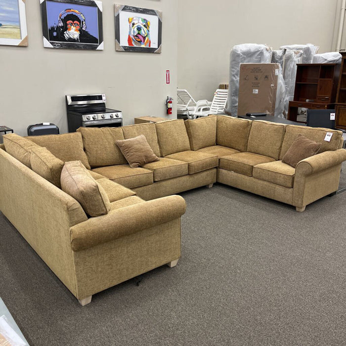 Gold Fabric 3pc. Sectional