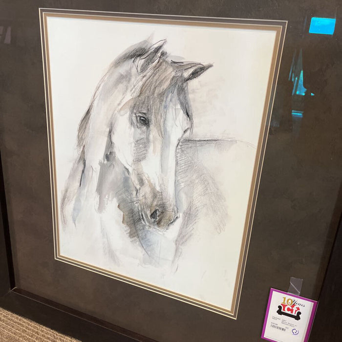 Horse Sketch w/ Museum Glass