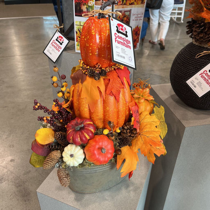 Fall Floral Pumpkin Arrangement
