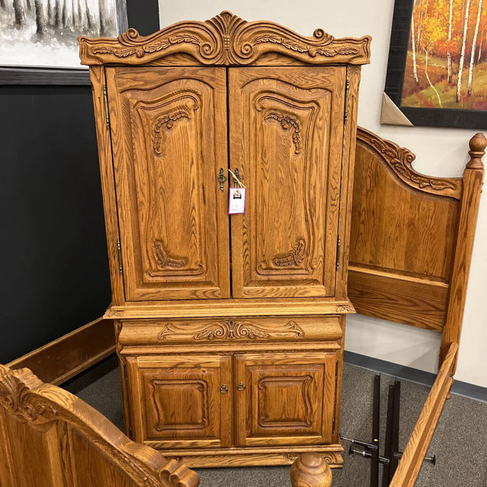 Carved Oak Armoire