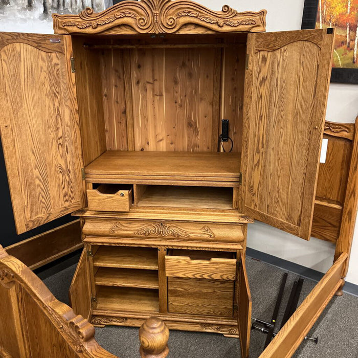 Carved Oak Armoire