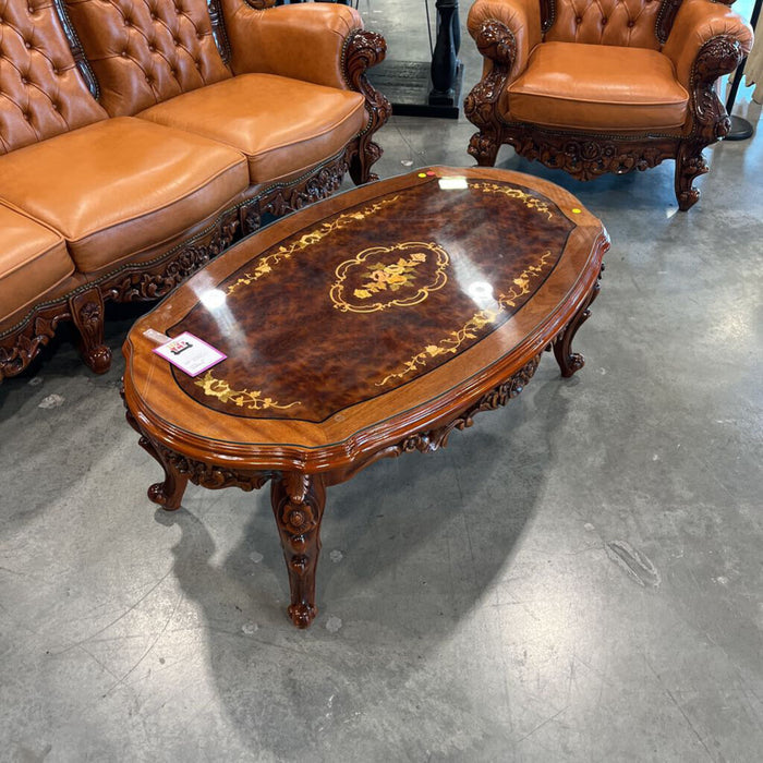 4pc. Tan Leather Parlor Set