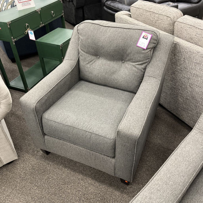"Brindon" Gray Fabric Club Chair