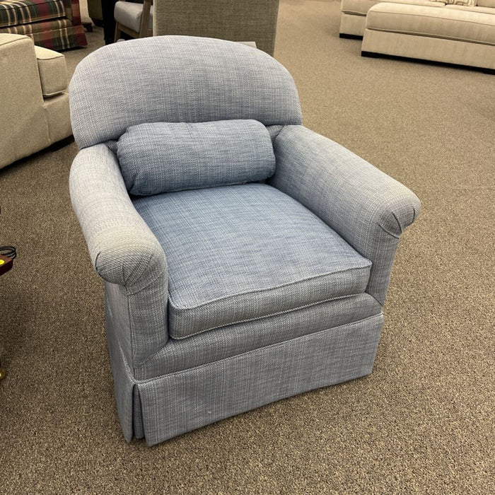 Blue Fabric Swivel Chair