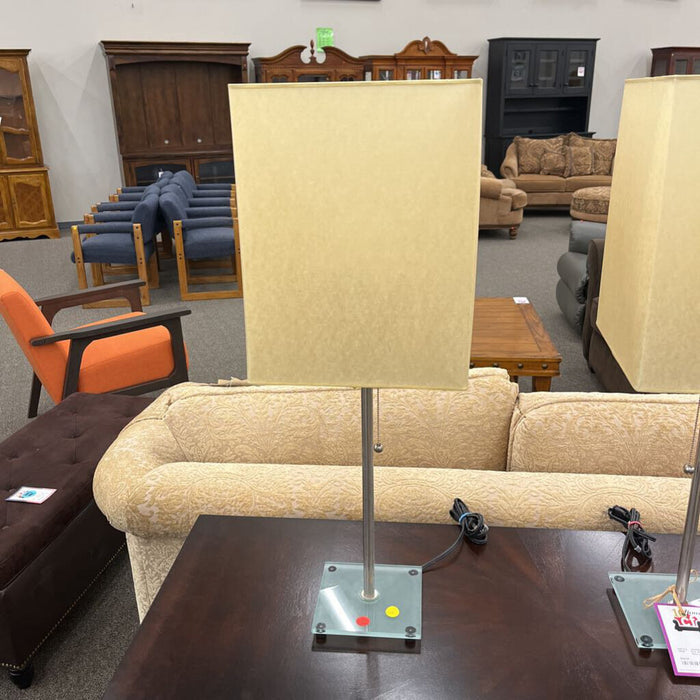 Pair of Glass Base Lamps