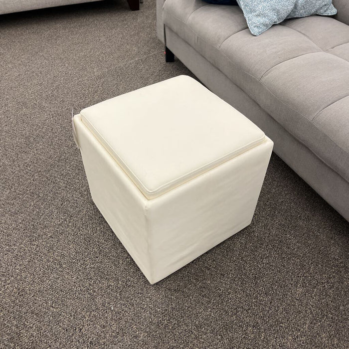 White Storage Ottoman