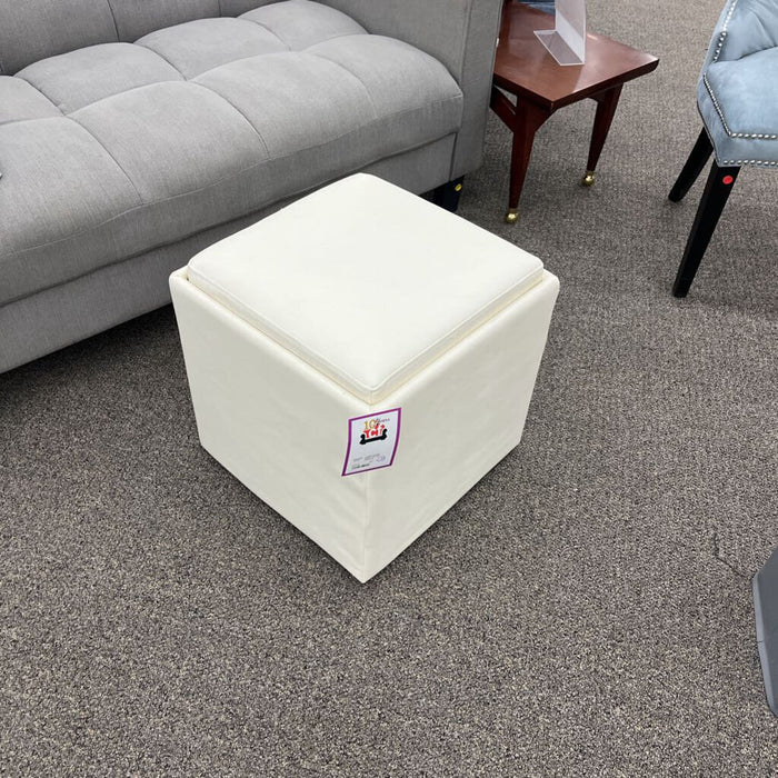 White Storage Ottoman
