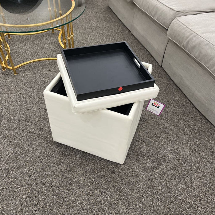 White Storage Ottoman
