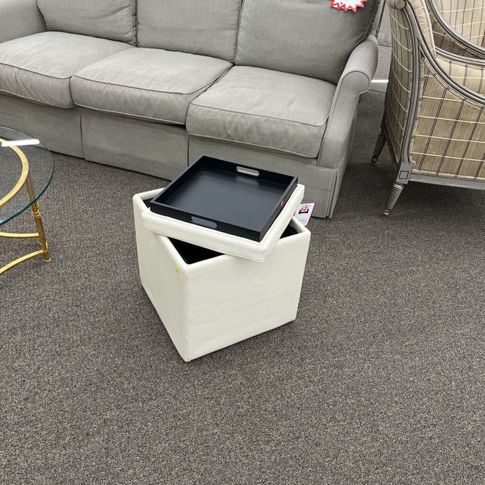 White Storage Ottoman