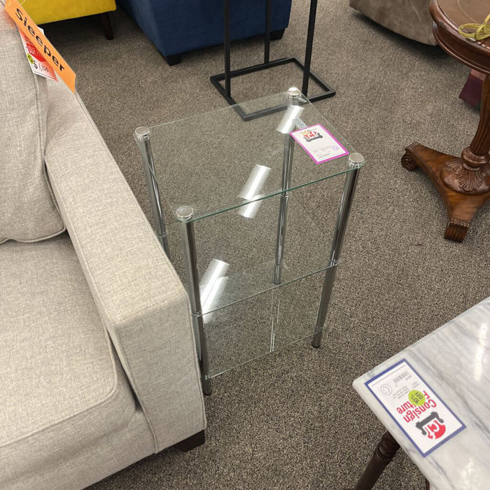 Glass 3-tier End Table