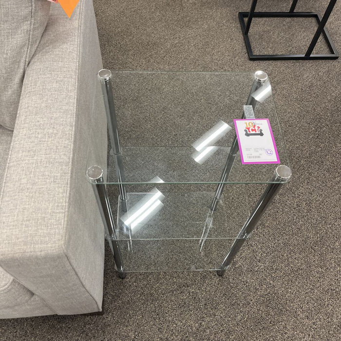 Glass 3-tier End Table