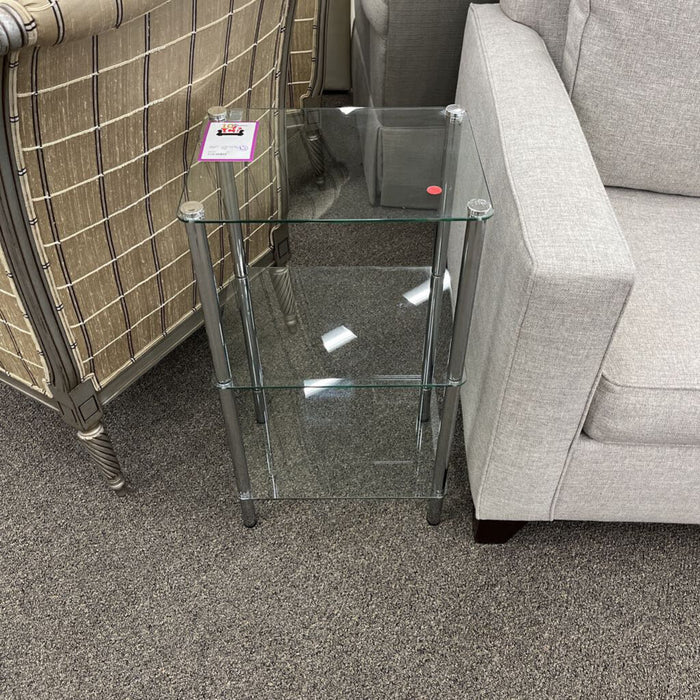 Glass 3-tier End Table