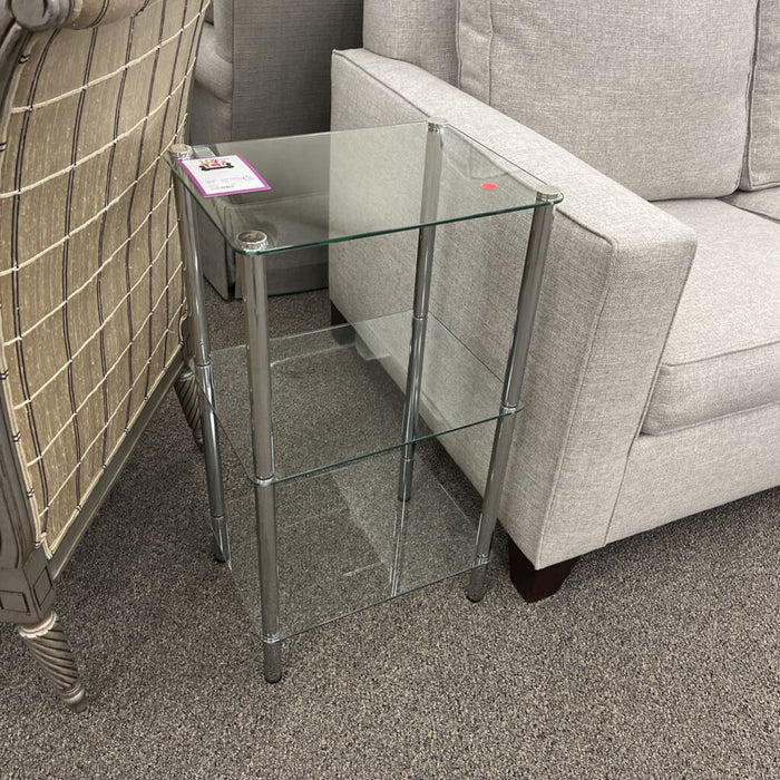 Glass 3-tier End Table
