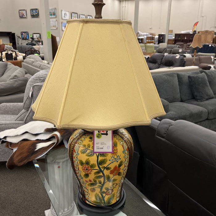 Yellow Floral Ceramic Lamp